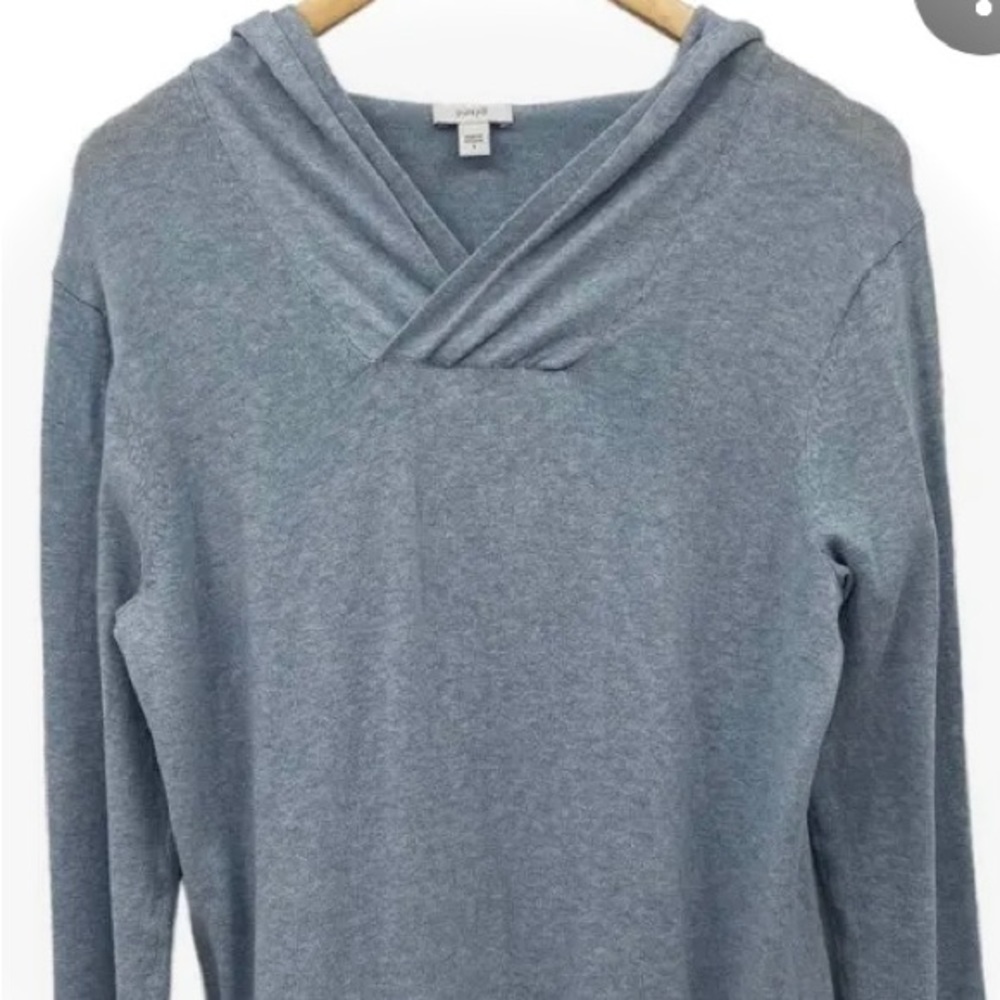 NWT Pure Jill Cashmere Cotton Hooded Pullover Knit Sweater Size Large Petite